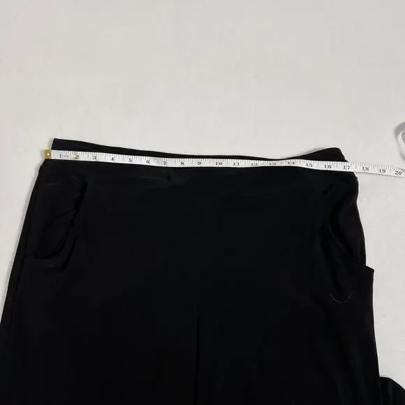 Joseph Ribkoff Pants Womens 12 Black Wide Leg Palazzo Pull On Cocktail Stretch - Picture 6 of 11